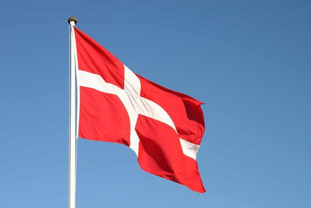 Dänische Flagge im Wind